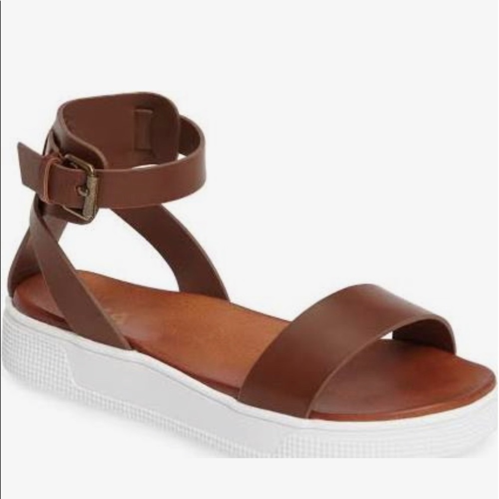 Mia Brown Leather Sandals